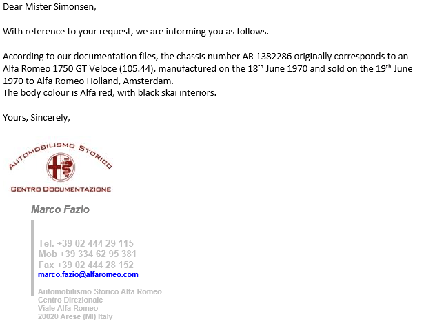 Alfa Romeo GTV 1750 - Fra Alfa Romeo